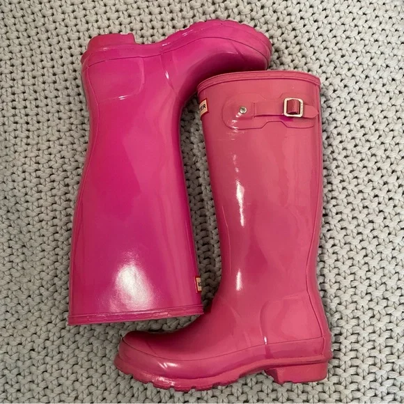 hunter pink tall rain boots - Picture 8 of 8